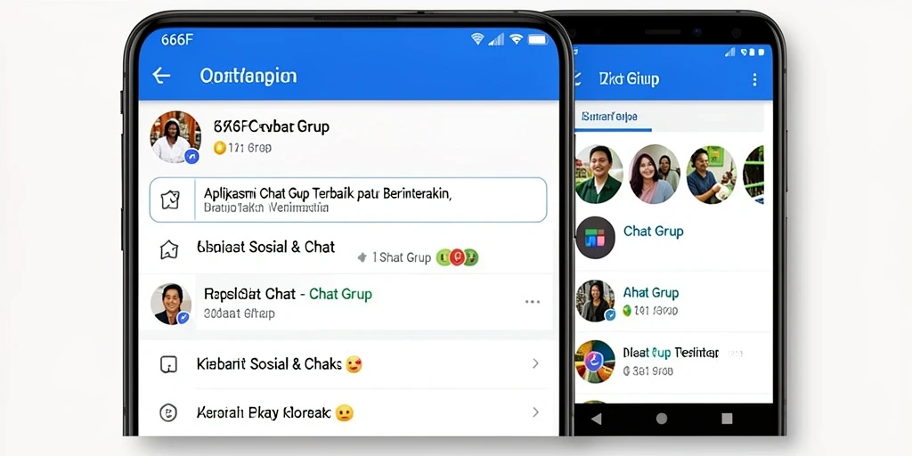Antarmuka interaktif aplikasi Chat Grup 666F.