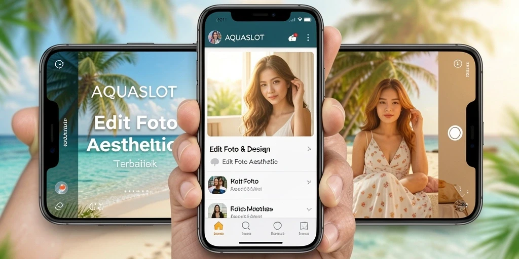 Antarmuka aplikasi AQUASLOT untuk Edit Foto Aesthetic yang menawan.
