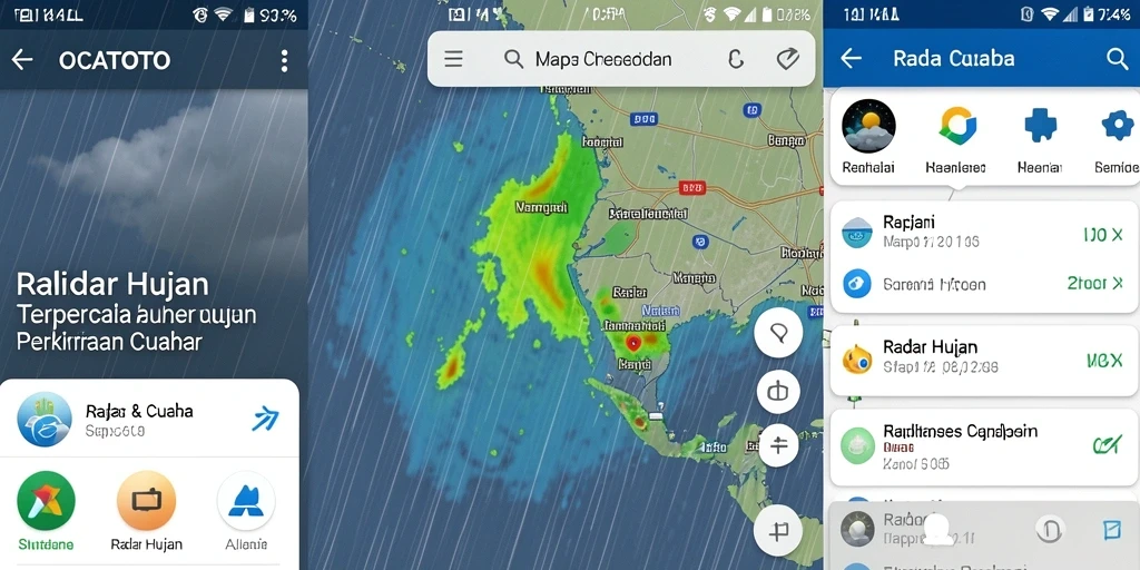 Antarmuka OCATOTO menampilkan data radar hujan dengan jelas dan informatif.