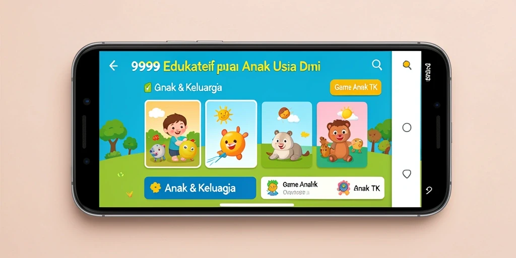 Tampilan antarmuka T9999 yang cerah dan ramah anak.
