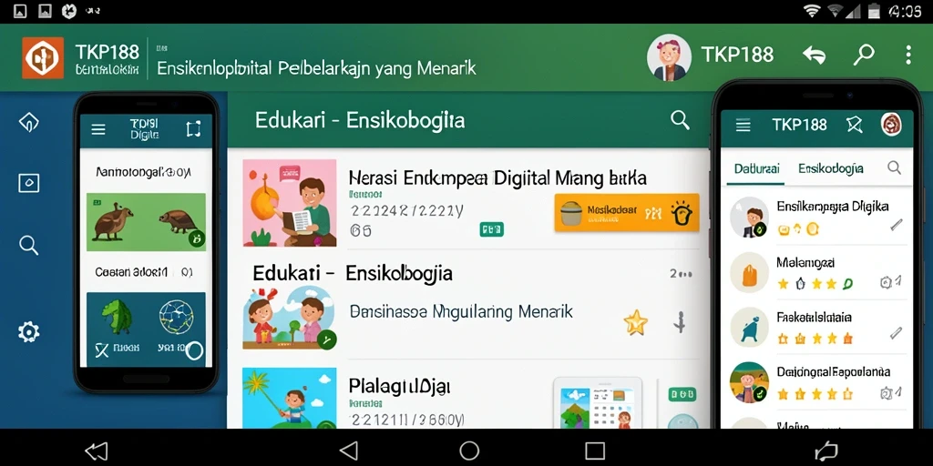 Tampilan antarmuka aplikasi Ensiklopedia TKP188 yang interaktif.